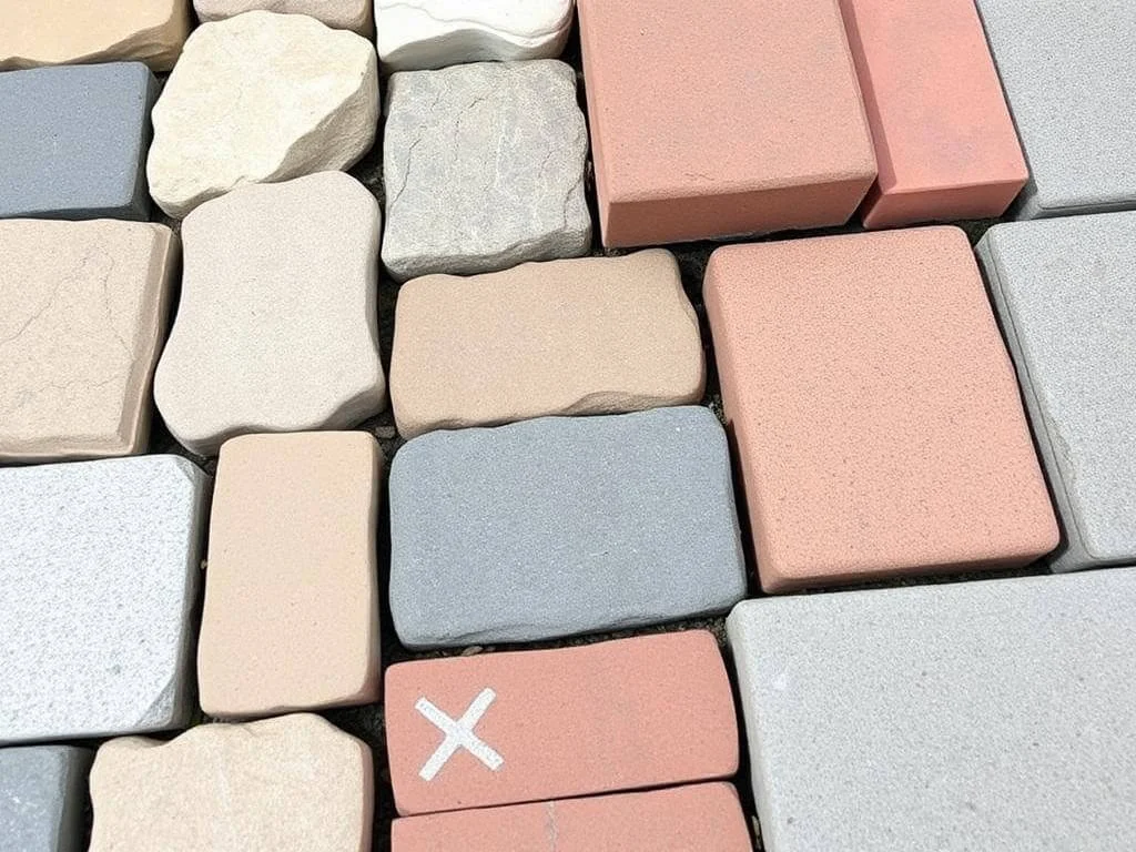 Hardscaping materials like stone, pavers, and concrete