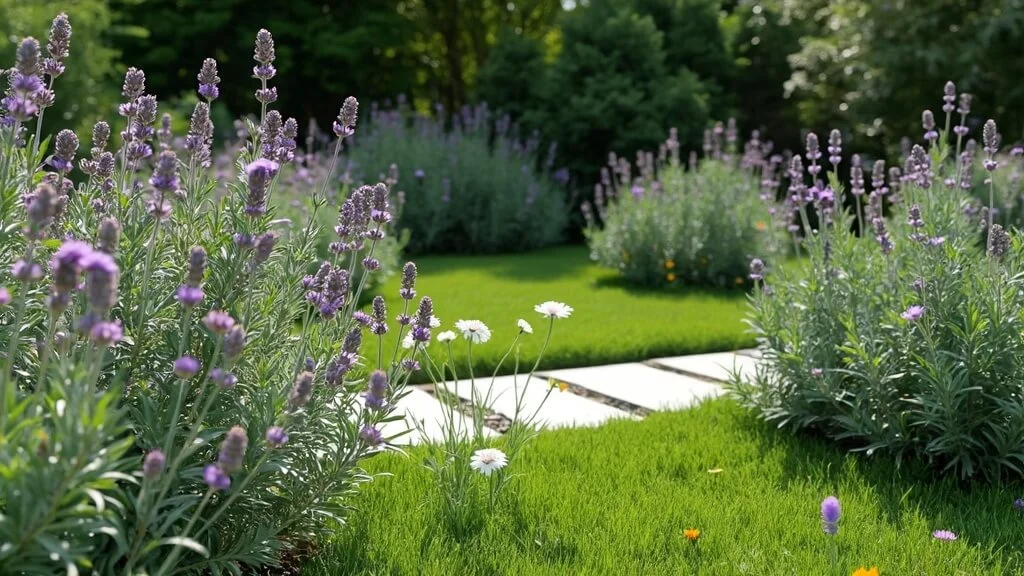 Low-maintenance garden with native plants	