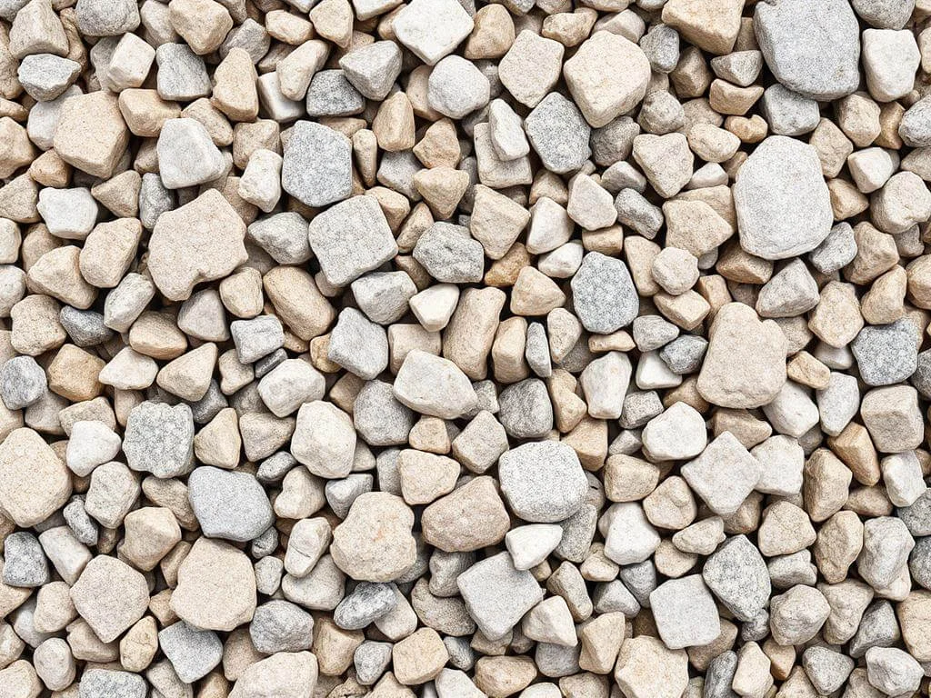 Raw gravel rock in various sizes and textures	