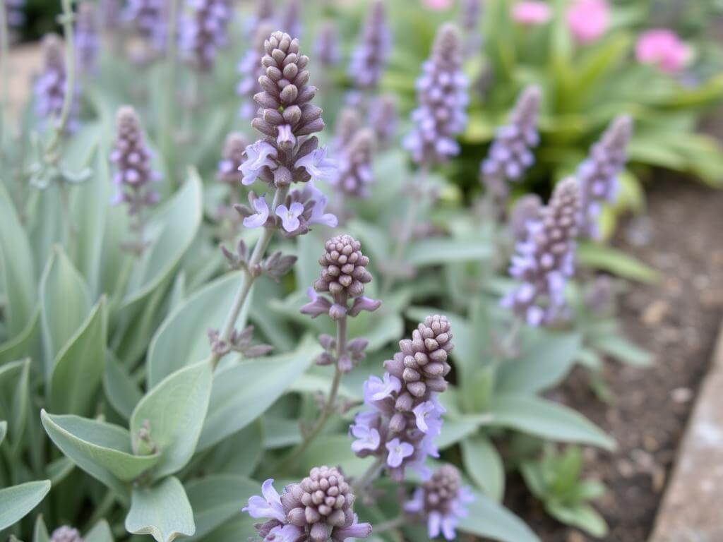 Salvia officinalis used in landscape designs as a border plant.	