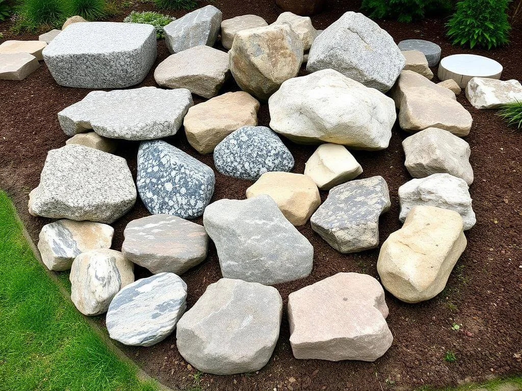 Types of Large Landscaping Rocks in Yard	