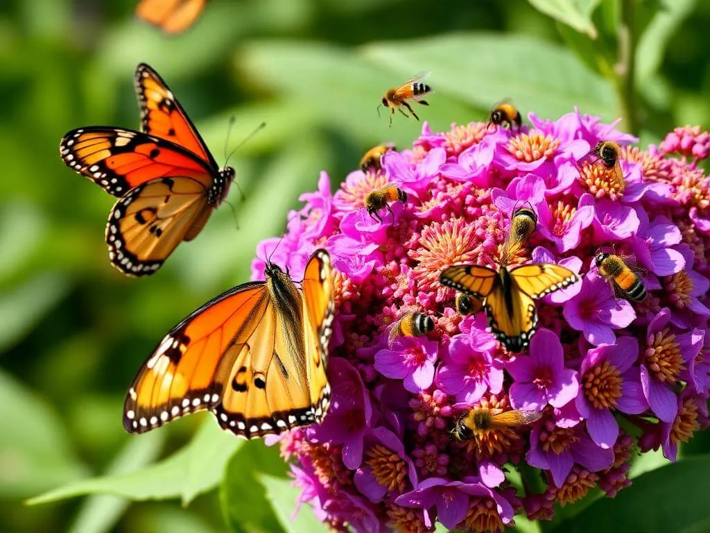 Butterfly bush attracting pollinators.	