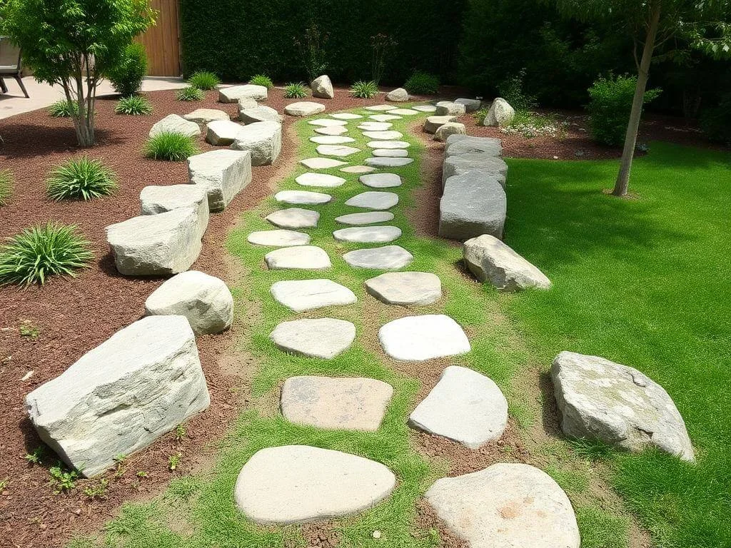 Creative Yard Design with Large Landscaping Rocks	