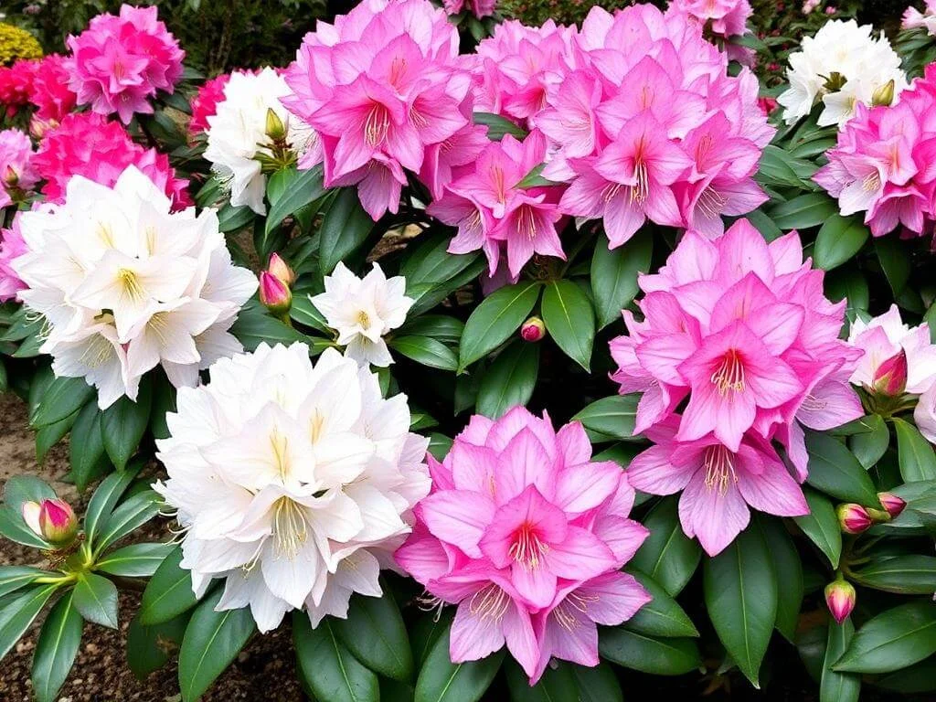 Different rhododendron varieties for landscaping