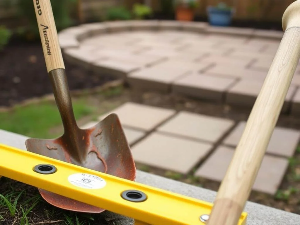 DIY hardscaping tools and patio project