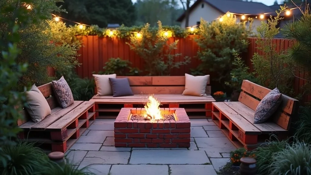 Budget-friendly fire pit and landscaping