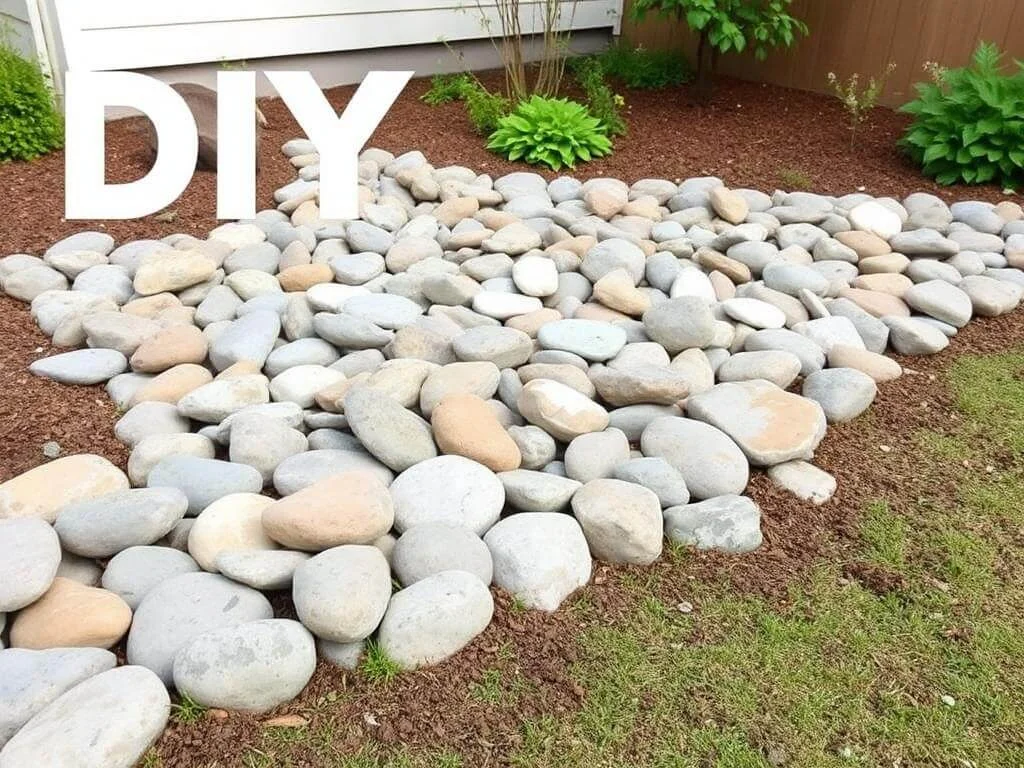 Different types of river rocks for landscaping selection	