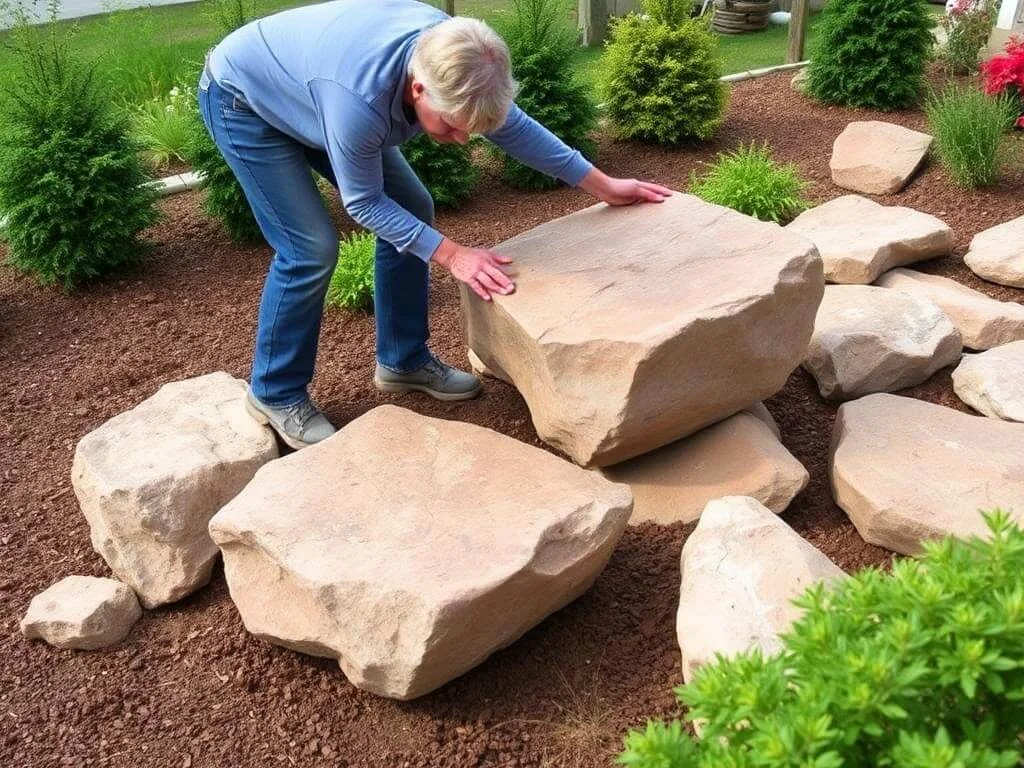 Proper Placement of Large Landscaping Rocks in Yard	