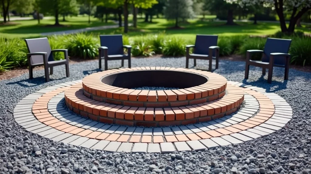 Fire pit safety in a landscaped backyard