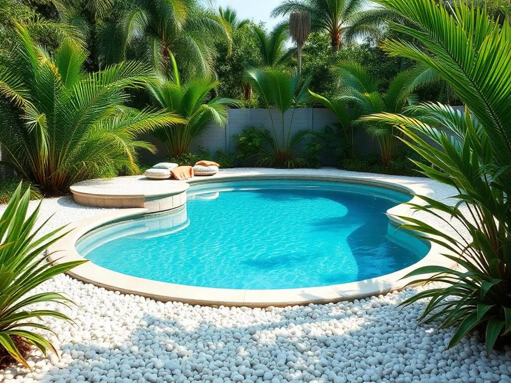 White Stone Poolside Landscaping	