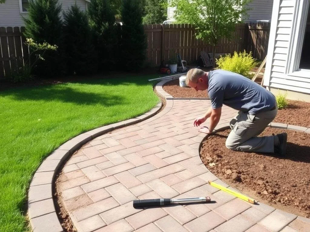 Installing Unilock pavers	