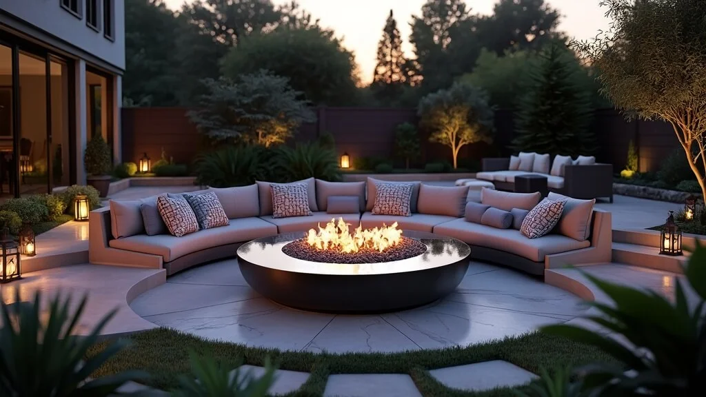 Inspiring backyard transformation with fire pit