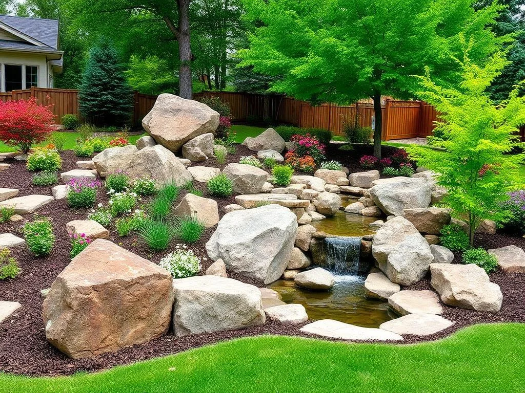 Large Landscaping Rocks in Stunning Garden Design