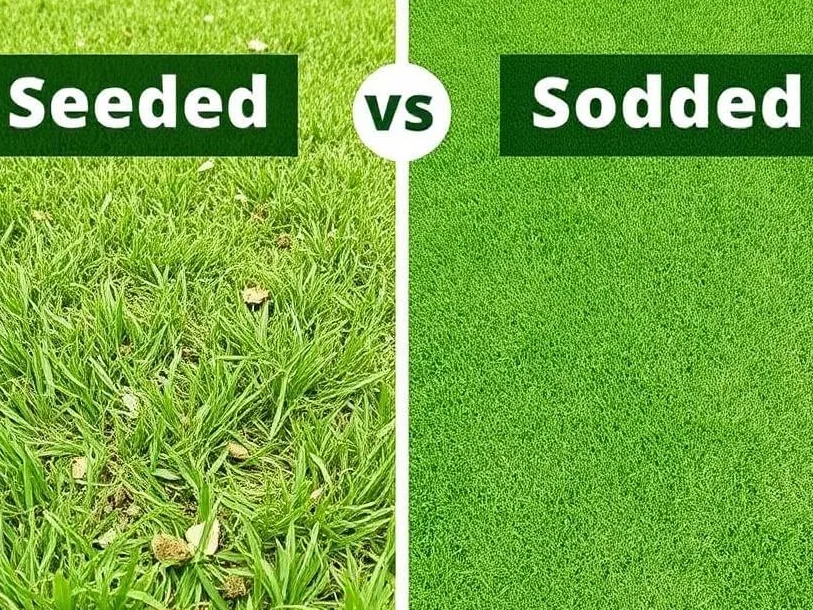 Comparison between seeded and sodded lawns.	