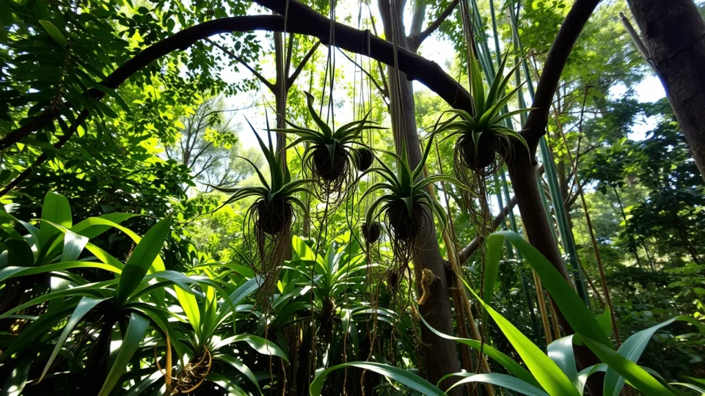 Air plants in their natural tropical habitat	