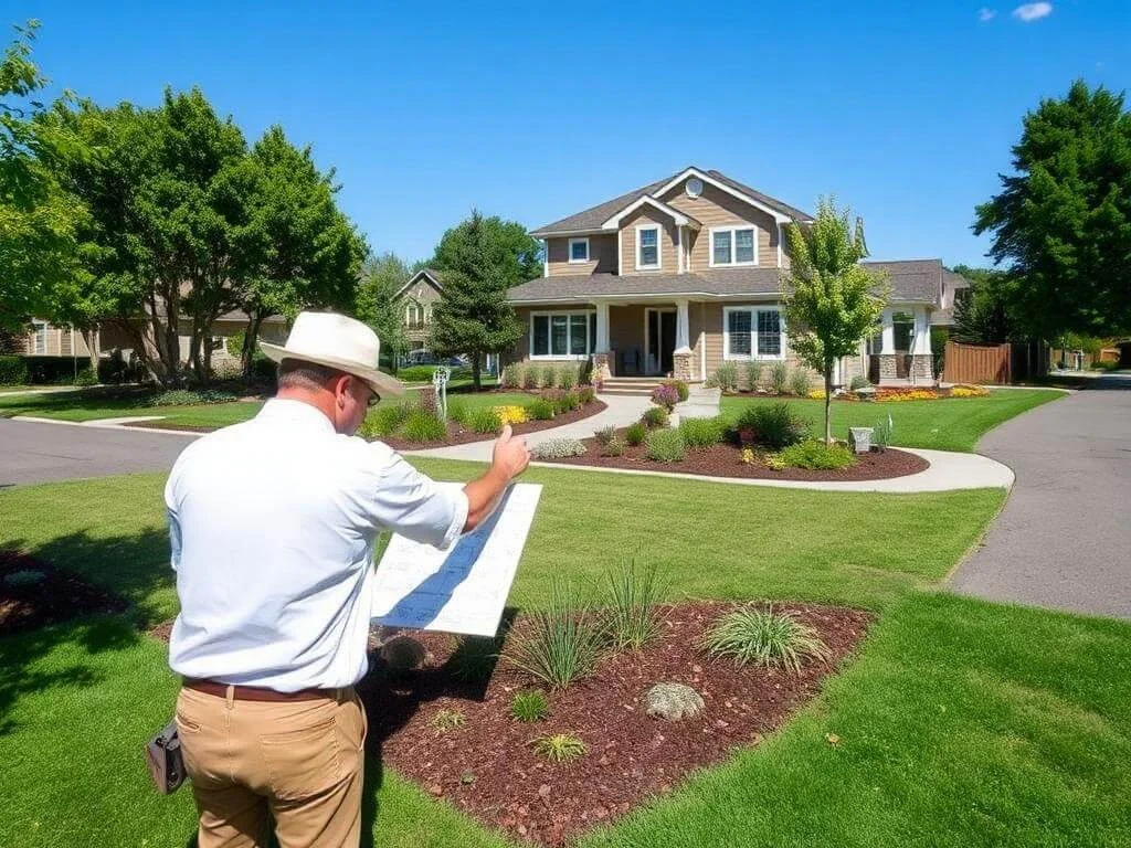 Landscape architect designing a corner lot layout