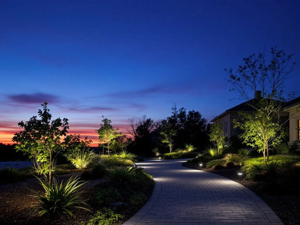 Infographic outlining key factors in choosing landscaping lighting