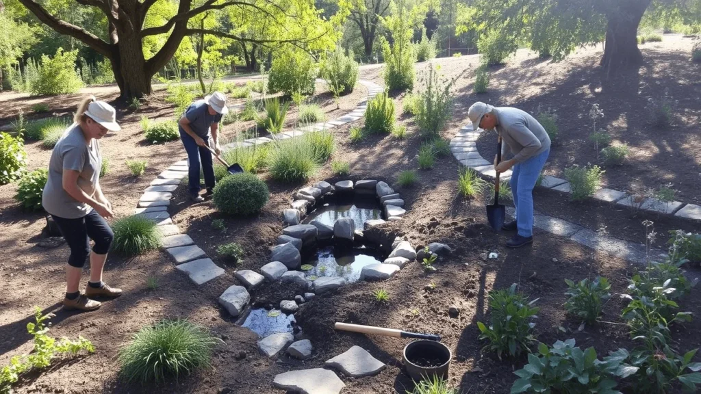 Planting in garden	