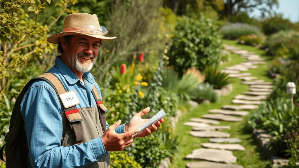 Expert giving gardening tips	