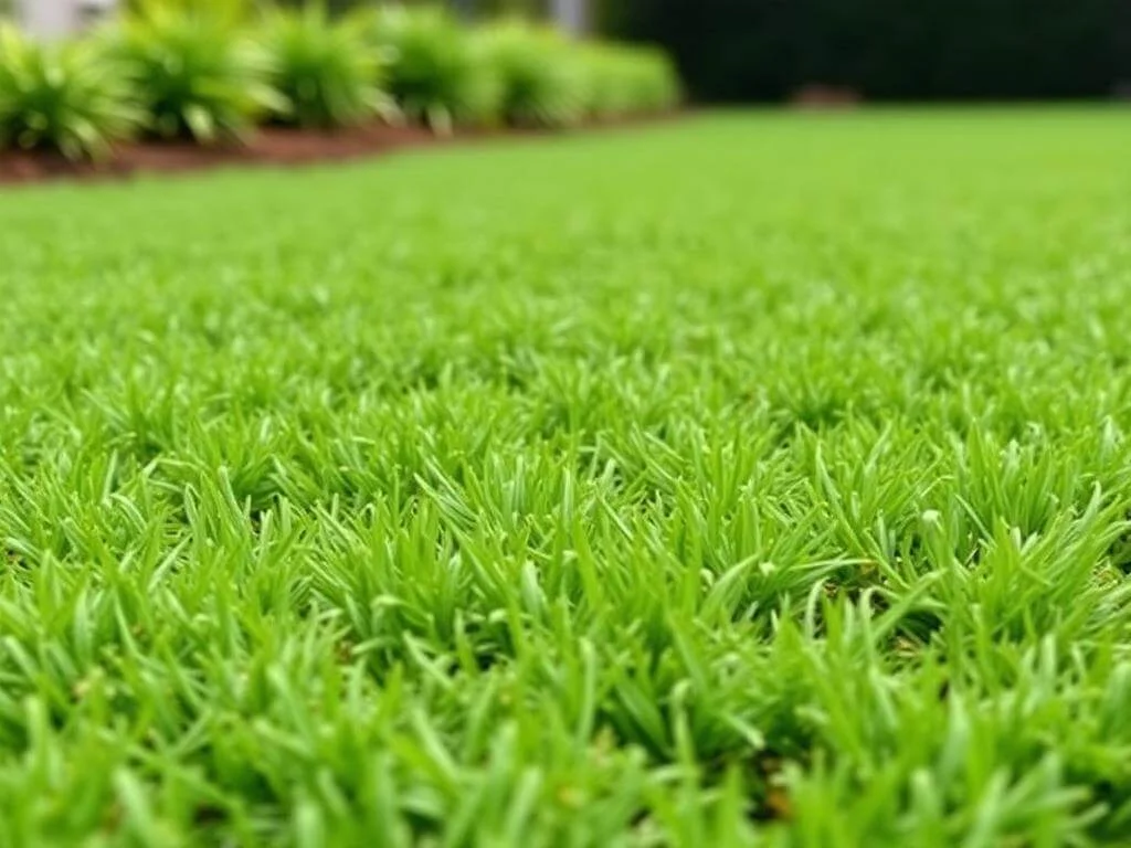 Freshly installed sod in a residential yard.